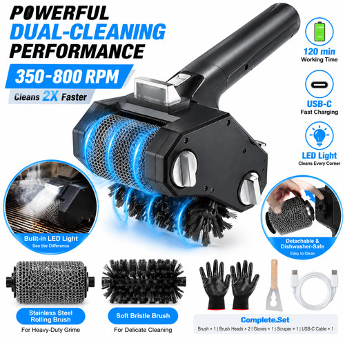 Electric bbq grill brush - electric,