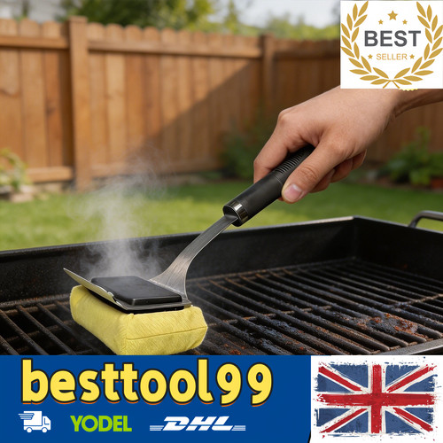 Bristle free grill brush with - grill,