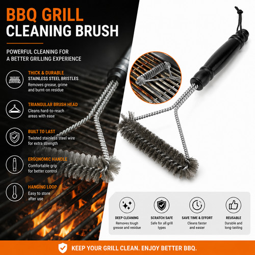 Bbq grill brush heavy - -,
